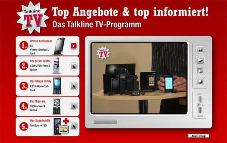 Bild: Talkline präsentiert Handys und Tarife in Online-Videos