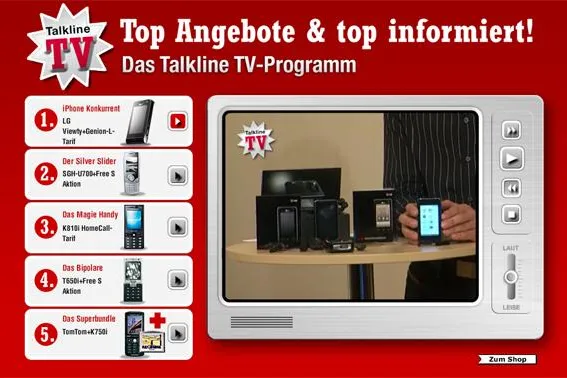 Talkline präsentiert Handys und Tarife in Online-Videos Bild: Talkline präsentiert Handys und Tarife in Online-Videos