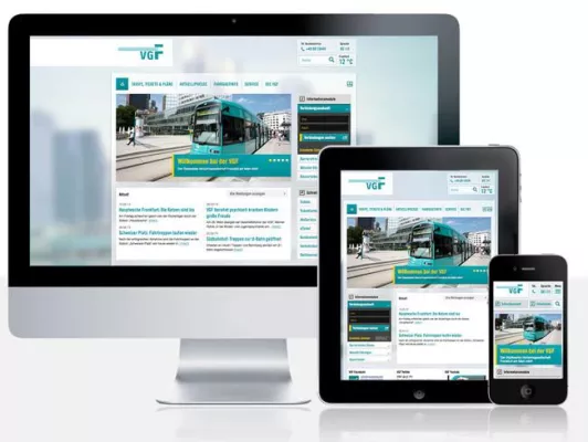 Bild: Website der Verkehrsgesellschaft Frankfurt am Main wird zum mobilen Surfvergnügen