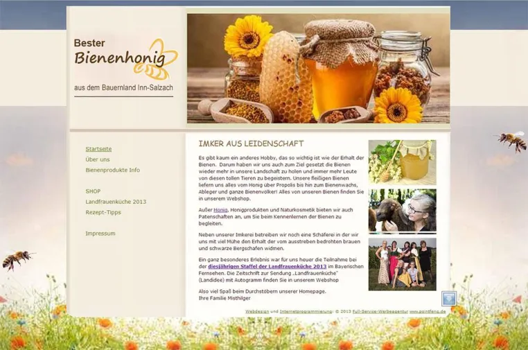 Bild: Echter Bienenhonig im Web - Bienen auf dem Bildschirm und feine Honigrezepte aus der Landfrauenküche