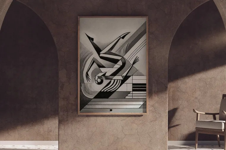 Im Sturz der Linien - Eine Figur zwischen Architektur und Auflösung Bild: Im Sturz der Linien - Eine Figur zwischen Architektur und Auflösung