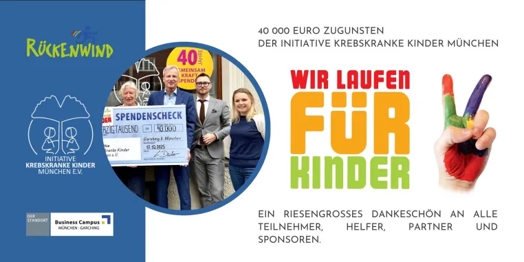 Bild: Business Campus München : Garching: 40.000 Euro zugunsten der Initiative krebskranke Kinder München e.V.