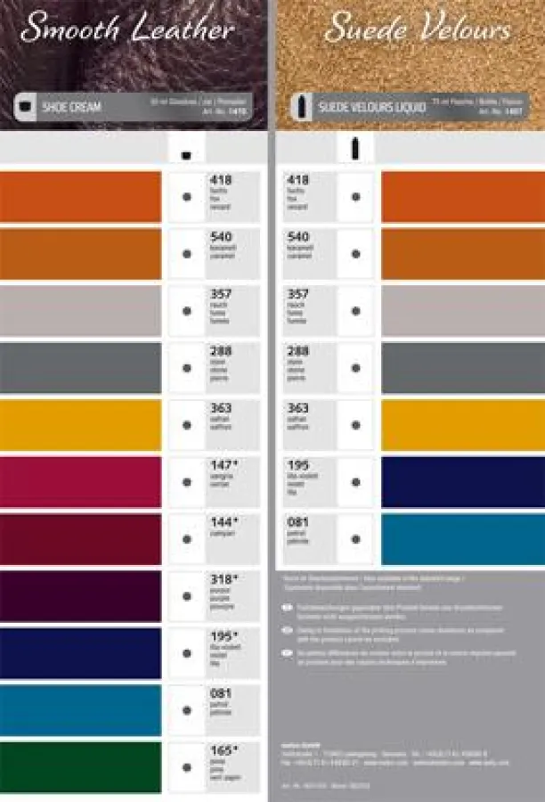 Die Woly Fashion-Farbkarte zeigt die neuen Trends im Bereich Schuhpflege