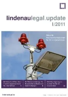 Newsletter lindenaulegal.update I/2011 erschienen Bild: Newsletter lindenaulegal.update I/2011 erschienen
