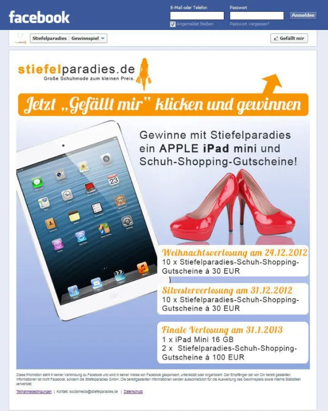 Mitmachen & gewinnen - beim Stiefelparadies-Schuh-Gewinnspiel
