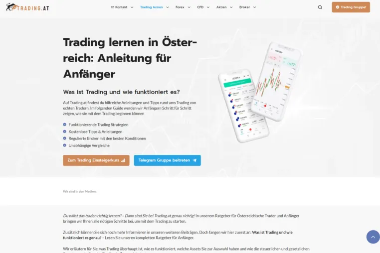 Trading.at - Das neue Portal für österreichische Trader Bild: Trading.at - Das neue Portal für österreichische Trader