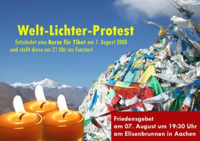 Weltweiter Lichter-Protest am 7. August 2008 ab 21 Uhr Bild: Weltweiter Lichter-Protest am 7. August 2008 ab 21 Uhr