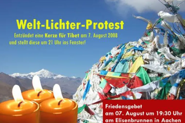 Bild: Weltweiter Lichter-Protest am 7. August 2008 ab 21 Uhr