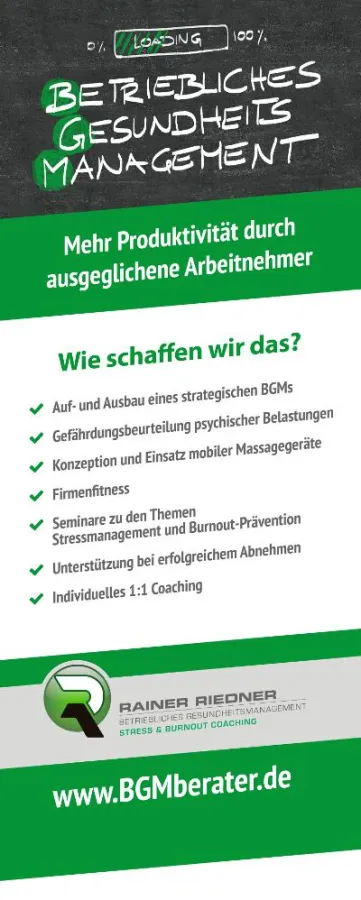 Leistungsumfang von Rainer Riedner (www.BGMberater.de)