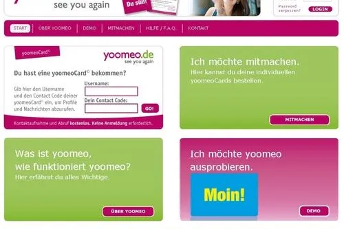 Bild: yoomeo.de - das neue Singleportal mit der Flirtkarte