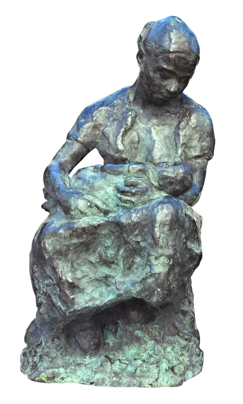 Clara Rilke-Westhoff (1878-1954), Mutter mit Kind, 1899, Bronze, Höhe 56 cm (© Galerie Cohrs-Zirus, Worpswede)