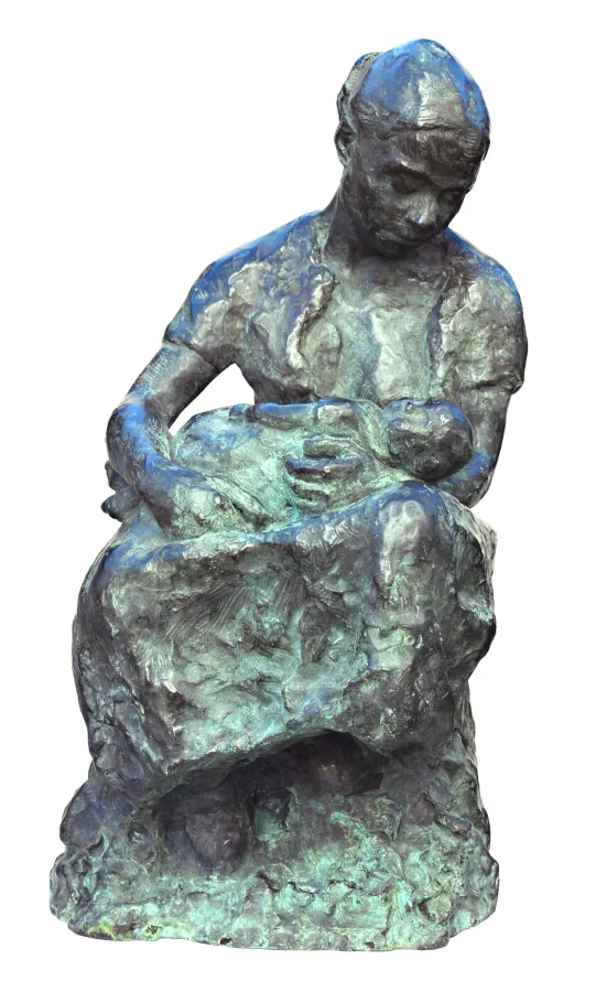 Clara Rilke-Westhoff (1878-1954), Mutter mit Kind, 1899, Bronze, Höhe 56 cm  (© Galerie Cohrs-Zirus, Worpswede)