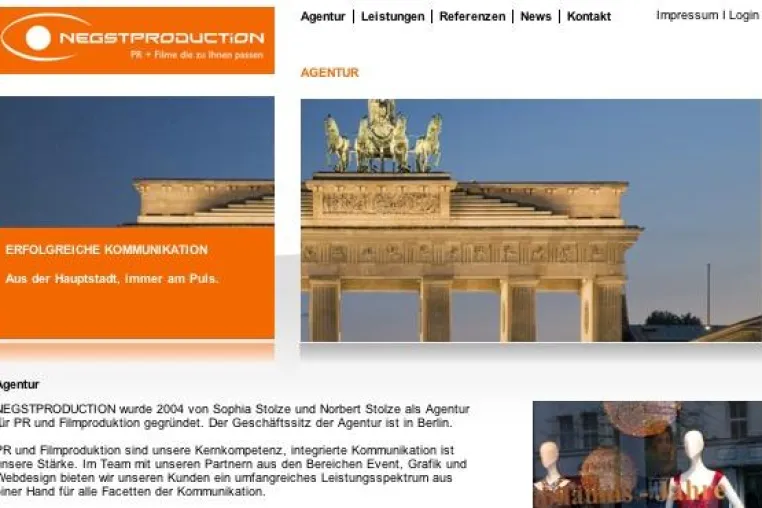 Neues Online-Gesicht für NEGSTPRODUCTION Bild: Neues Online-Gesicht für NEGSTPRODUCTION