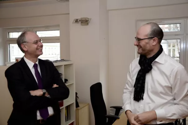 Bild: Pankows Bezirksbürgermeister zu Besuch bei der CCVOSSEL GmbH