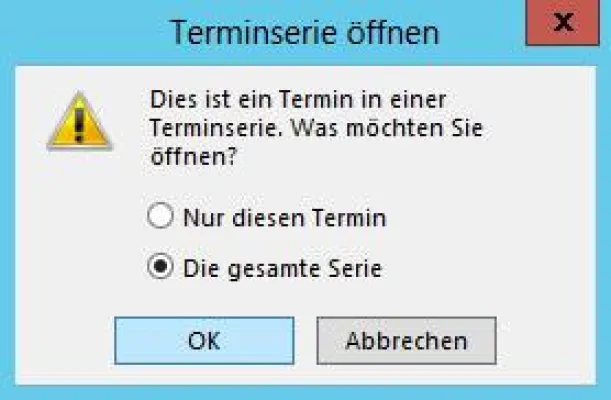 Bild: Wie bearbeite ich eine laufende Terminserie? - Der QualityHosting-Outlook-Tipp