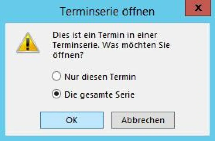 Bild: Wie bearbeite ich eine laufende Terminserie? - Der QualityHosting-Outlook-Tipp