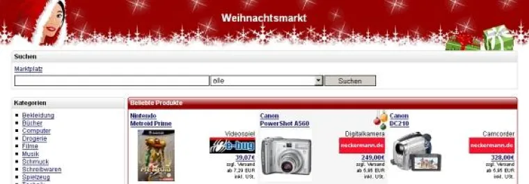 Bild: Weihnachtsmarkt einrichten, Geld verdienen und gewinnen