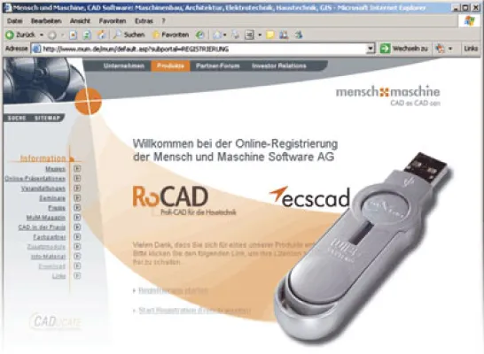 CodeMeter von Wibu-Systems schützt RoCAD-Module: MuM eröffnet seinen Kunden einen neuen praktischen Vertriebsweg Bild: CodeMeter von Wibu-Systems schützt RoCAD-Module: MuM eröffnet seinen Kunden einen neuen praktischen Vertriebsweg