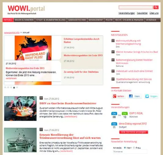 Das Zuhause der Wohnungswirtschaft im Netz Bild: Das Zuhause der Wohnungswirtschaft im Netz