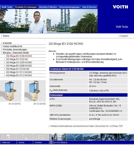 Neuer Internetauftritt der Voith Turbo Valvex-Ventiltechnik Bild: Neuer Internetauftritt der Voith Turbo Valvex-Ventiltechnik
