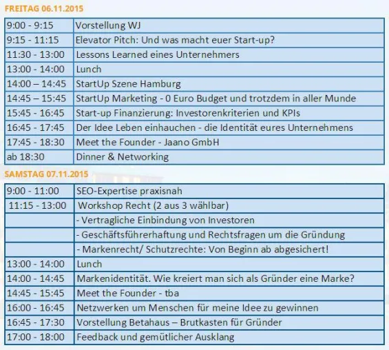 Gründerakademie Hamburg - 2 Tage geballtes Gründerwissen für und mit Hamburger Gründern Bild: Gründerakademie Hamburg - 2 Tage geballtes Gründerwissen für und mit Hamburger Gründern