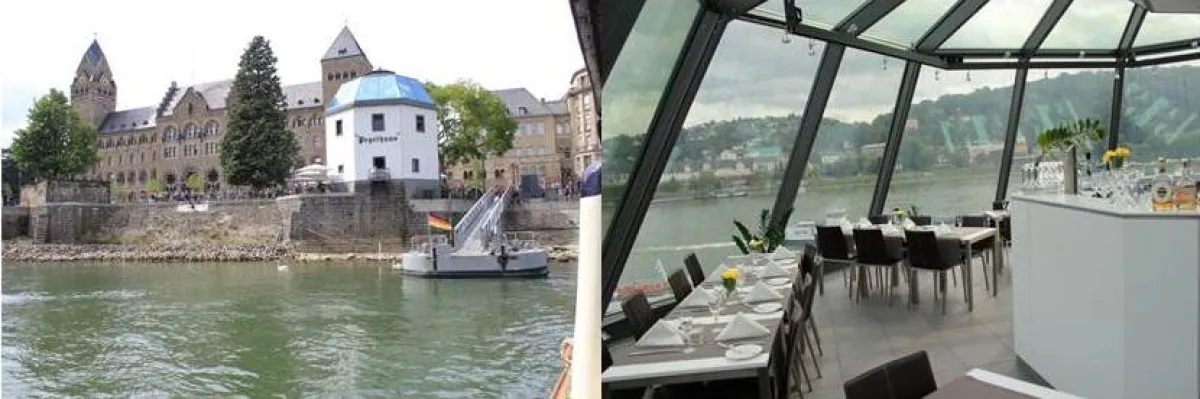 Das Panorama-Dach des Pegelhauses bietet einen einmaligen Blick auf den Rhein. Fotos: Pegelhaus