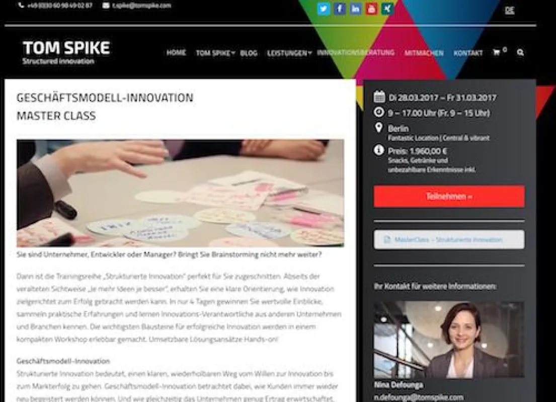 TOM SPIKE Intensivworkshop für Unternehmer, Entwickler und Manager in Berlin