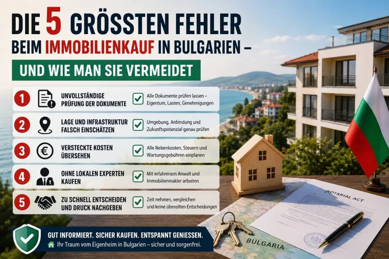 Die 5 größten Fehler beim Immobilienkauf in Bulgarien – und wie man sie vermeidet Bild: Die 5 größten Fehler beim Immobilienkauf in Bulgarien – und wie man sie vermeidet
