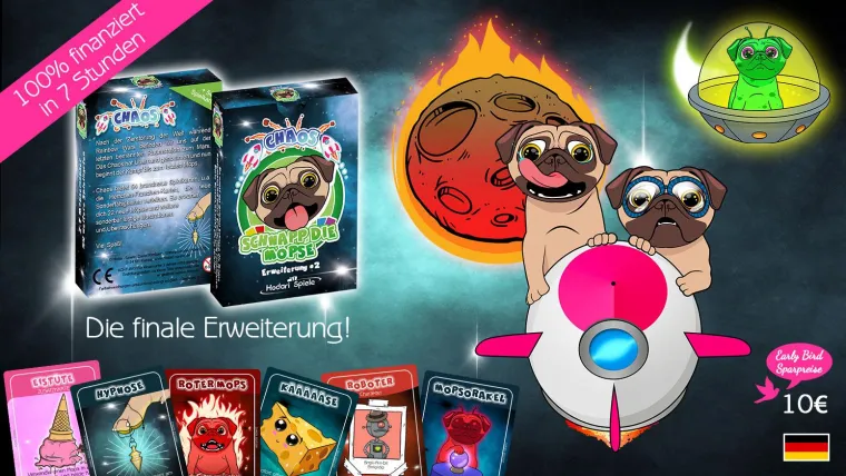 Bild: "Schnapp die Möpse" im Raketenstart (Crowdfunding)
