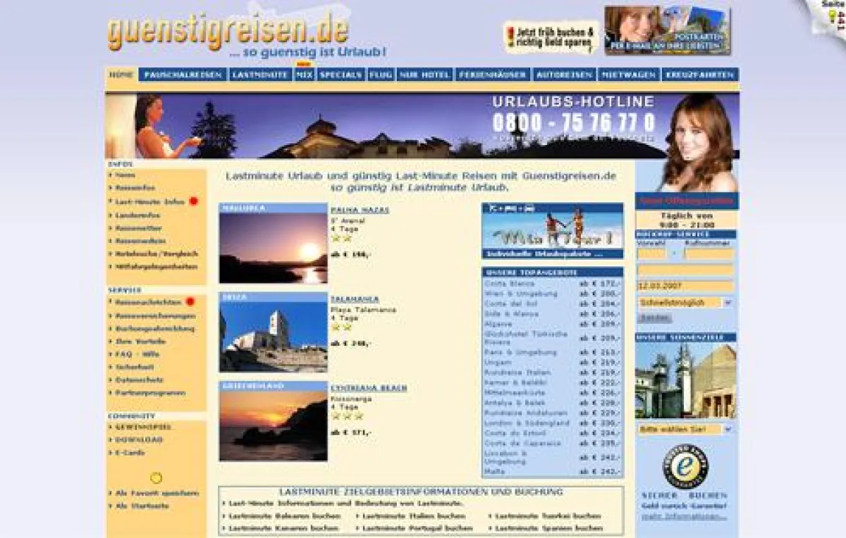 Last-Minute Reisen mit guenstigreisen.de - so günstig ist Lastminute Urlaub.