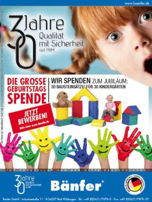 Bild: SPENDENAKTION zum Jubiläum - 30 Spielbausteine für 30 Kindergärten