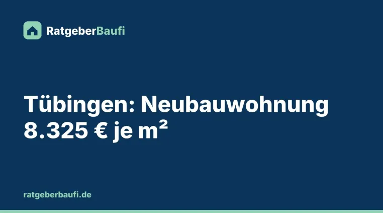 Bild: Eigentumswohnung in Tübingen: Bestand ab 3.905 Euro, Neubau 8.325 Euro je Quadratmeter