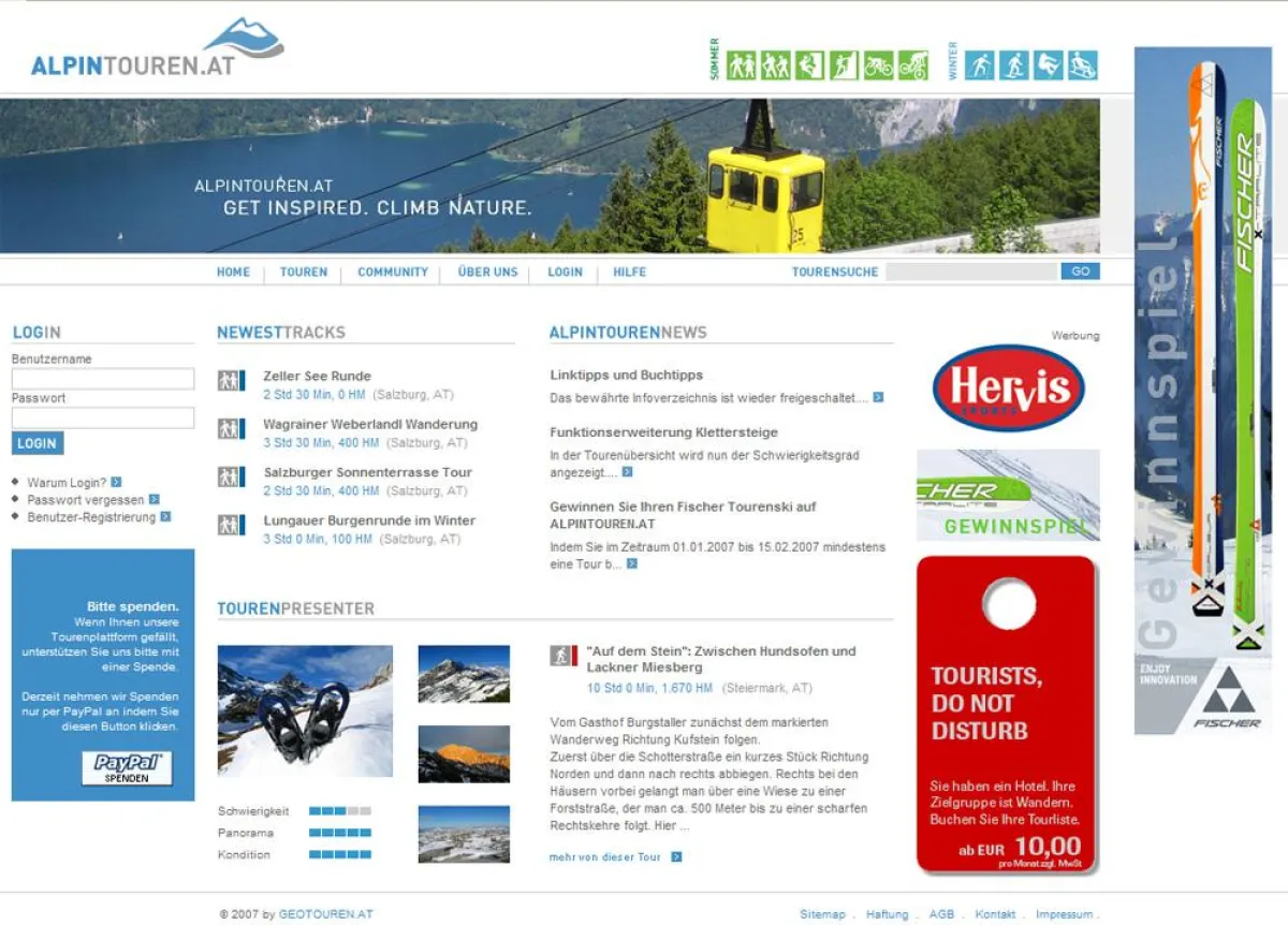 ALPINTOUREN.AT Homepage