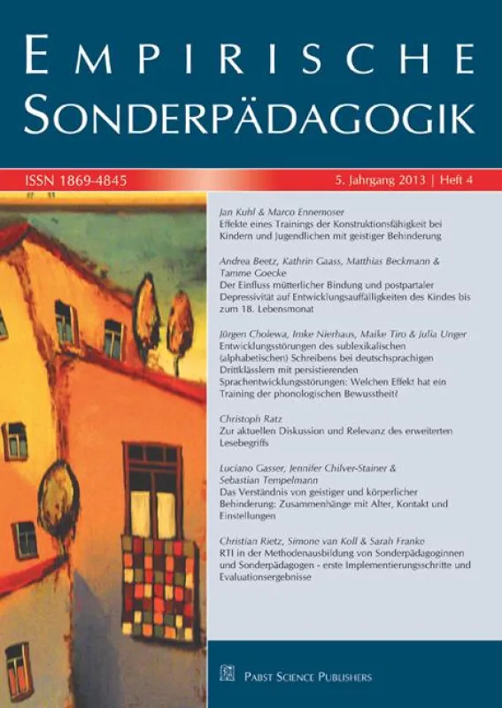Empirische Sonderpädagogik 4/2013