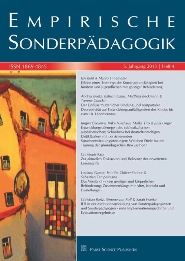 Empirische Sonderpädagogik 4/2013