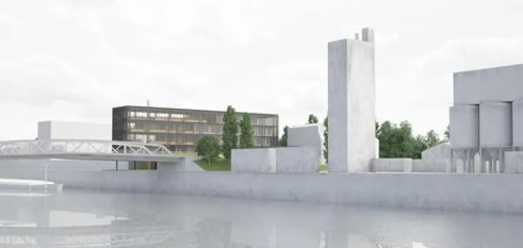 Bild: Nachhaltiges Bauen am Osthafen / Absolvent/-innen der Frankfurt UAS planen recycelbare Gebäude