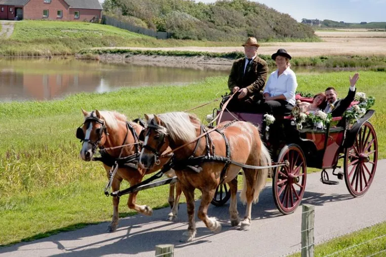 Mit Stil zur Trauung chauffiert auf der Hochzeitsinsel Pellworm Bild: Mit Stil zur Trauung chauffiert auf der Hochzeitsinsel Pellworm