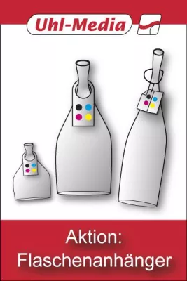 Bild: Flaschenanhänger bei Uhl-Media online drucken und kalkulieren