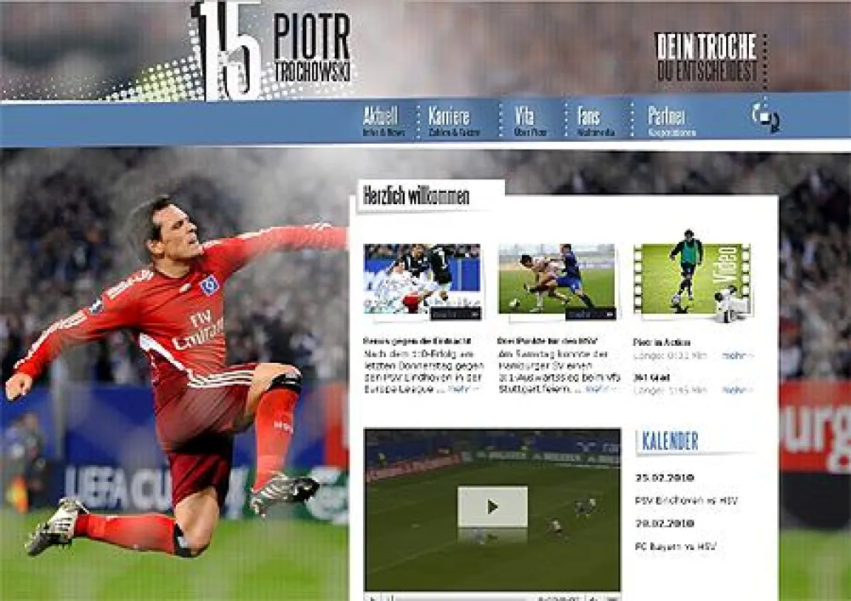 Piotr Trochowski hat sich für eine Website der Düsseldorfer Euroweb Internet GmbH entschieden.