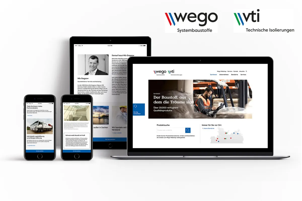 Der neue Marken- und Webauftritt der Baustoffprofis Wego und Vti