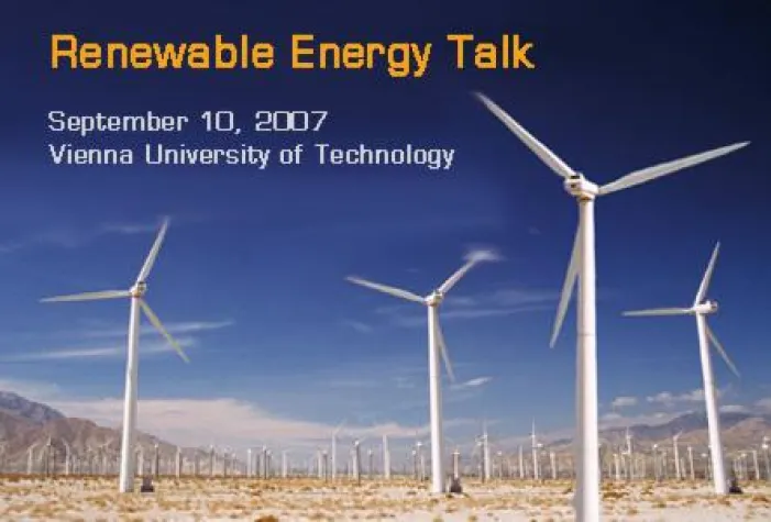 Bild: „Renewable Energy Talk“ an der TU Wien