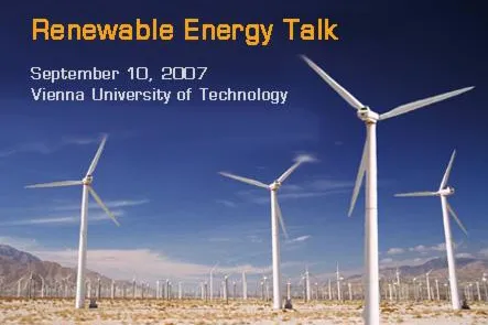„Renewable Energy Talk“ an der TU Wien Bild: „Renewable Energy Talk“ an der TU Wien