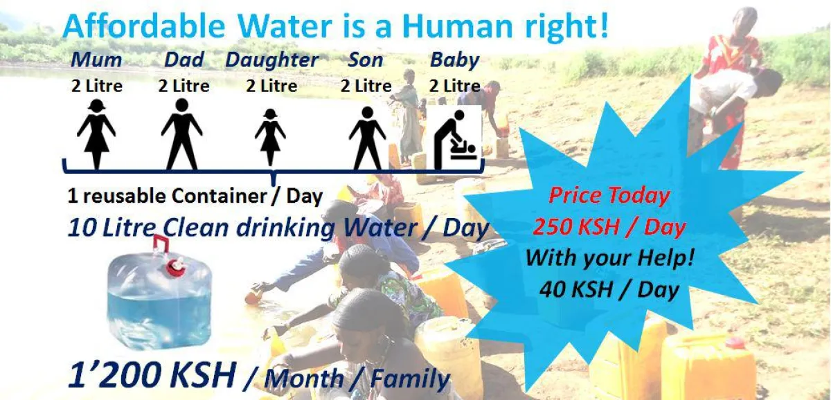 4 KSH / Liter Wasser ist erschwinglich für jedermann!