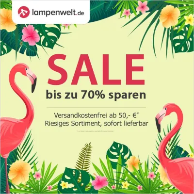 Bild: Traumhaft beleuchten zum Spitzenpreis SALE im Onlineshop der Lampenwelt GmbH: Bis zu 70 % Rabatt