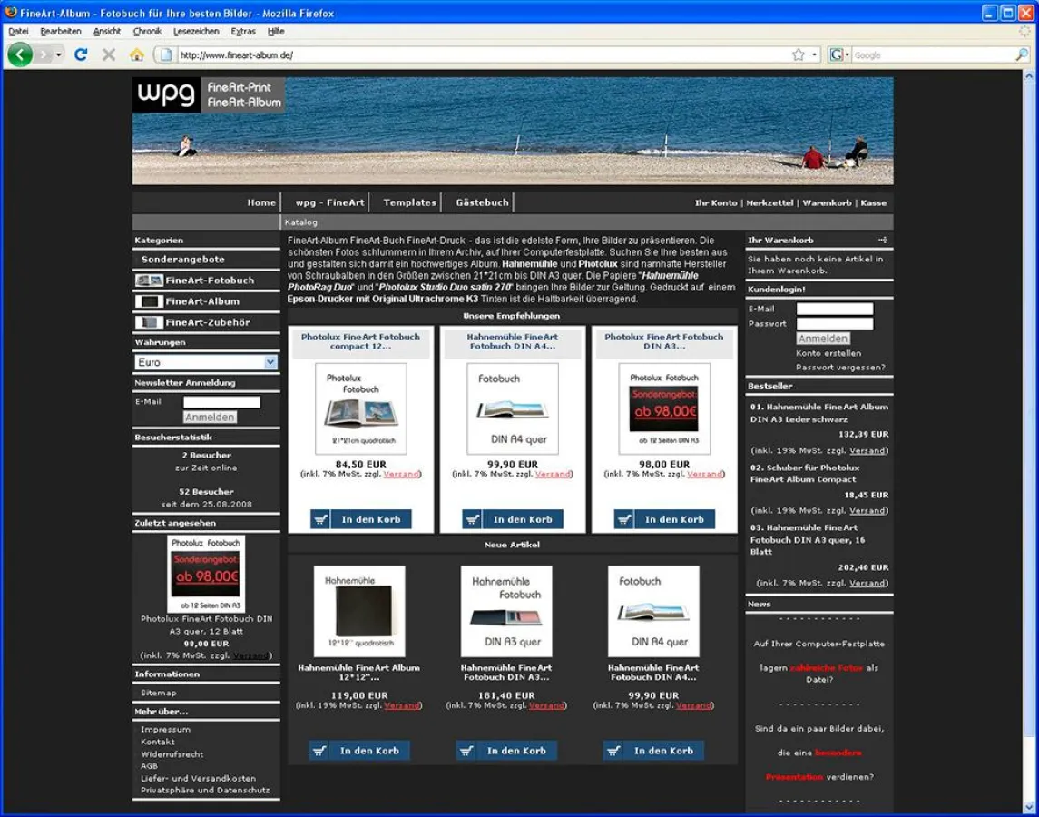 Der neue Webshop für FineArt-Fotobücher und FineArt-Alben