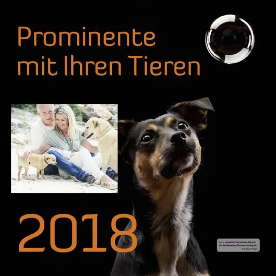 Michaela Scherer und Martin Bolze im Kalender Prominente mit ihren Tieren. Foto: Sigrid Urban