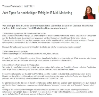 Bild: Acht Tipps für nachhaltigen Erfolg im Email-Marketing