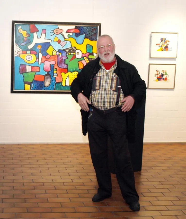 Der Künstler Otmar Alt stellt bei Busse Design + Engineering in Elchingen aus.