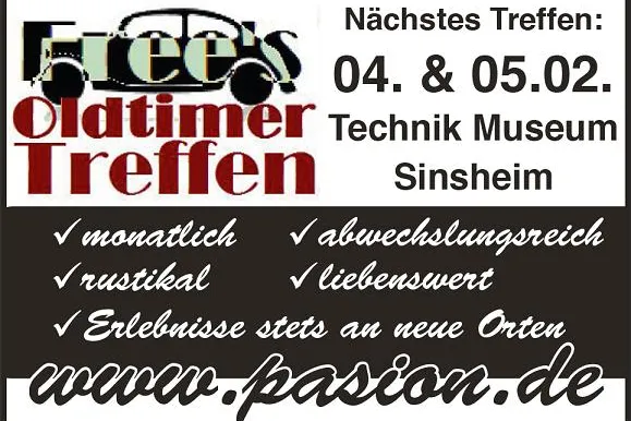 Bild: Oldtimertreffen am Auto & Technik Museum Sinsheim - 4. & 5. Februar 2012 jeweils ab 10 Uhr