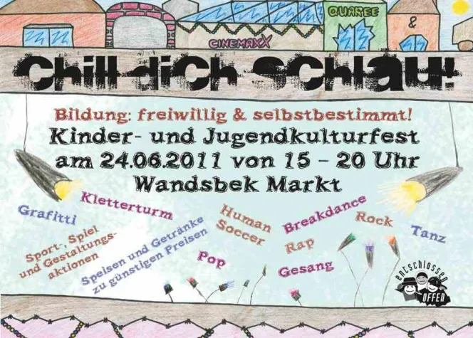 Chill dich schlau - Kinder- und Jugendkulturfest in Wandsbek Bild: Chill dich schlau - Kinder- und Jugendkulturfest in Wandsbek